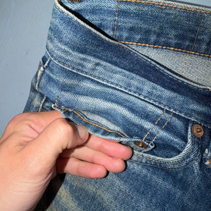 Levis 501 Vintage 80s Redline Selvedge USA XX Jeans Light Wash 34x30 Act 33x28