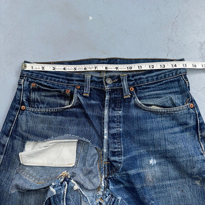 Levis 501 VTG 70s SS Redline Selvedge Jeans XX Thrashed Boot Cut Act 30x31