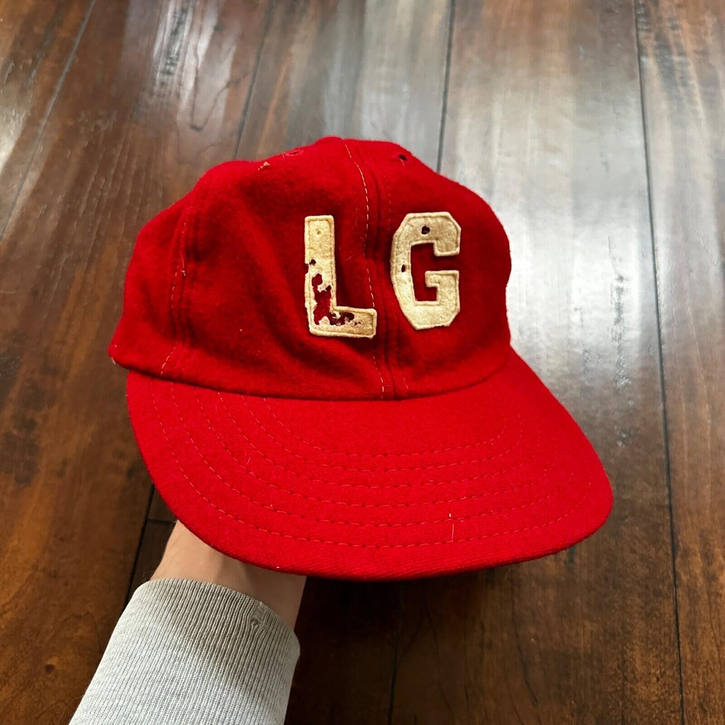 LG Wool 1960s 60s 70s Vintage Hat Cap Snapback Red 7 1/4 Rockabilly Hip Cool