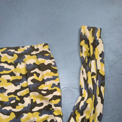 Sundance Tangier Camo Size Medium Yellow Button Down Cardigan Sweater Cute Y2K