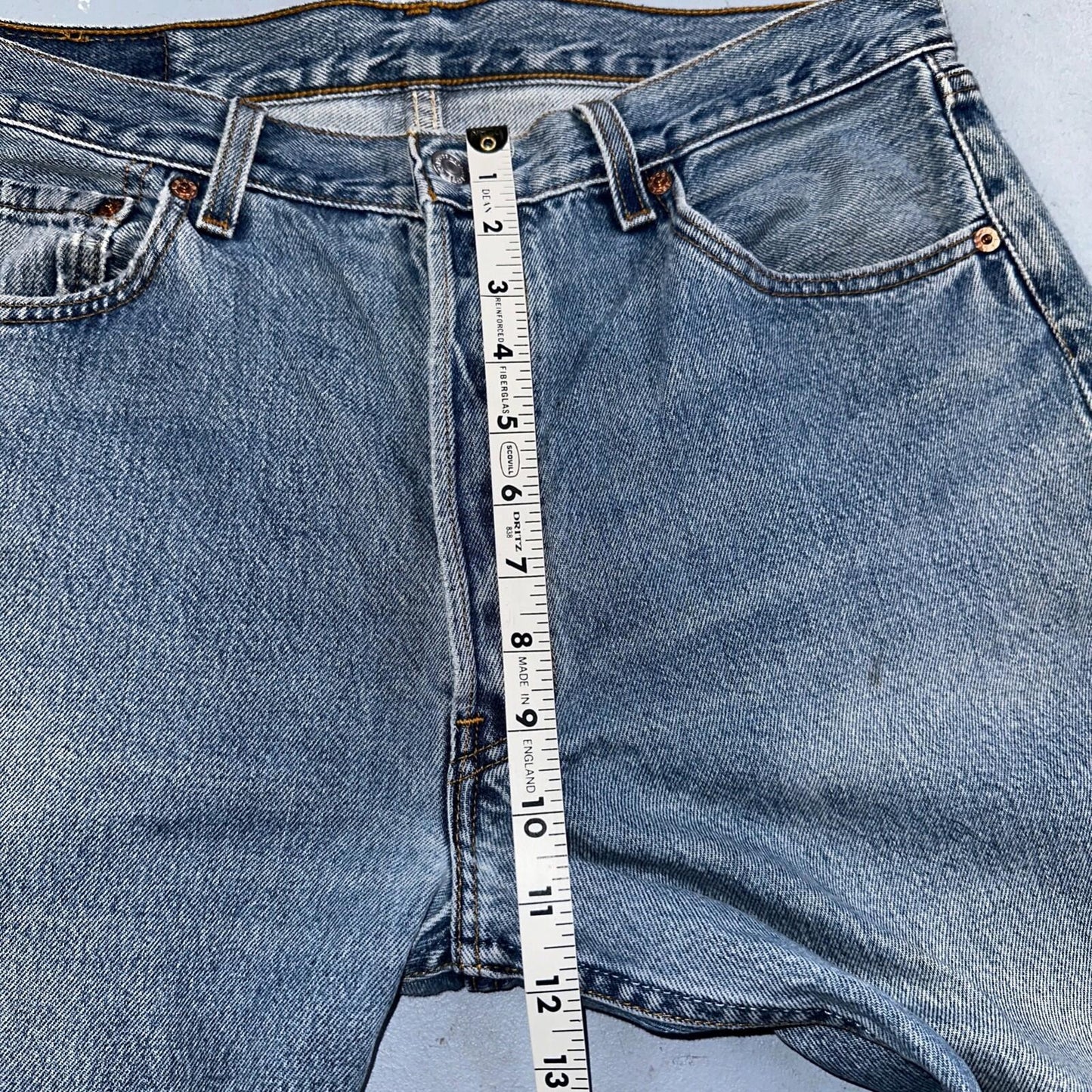 Levis 501 Vintage 90s USA XX Straight Leg Jeans Blue Light Wash 34x30 Act 31x29