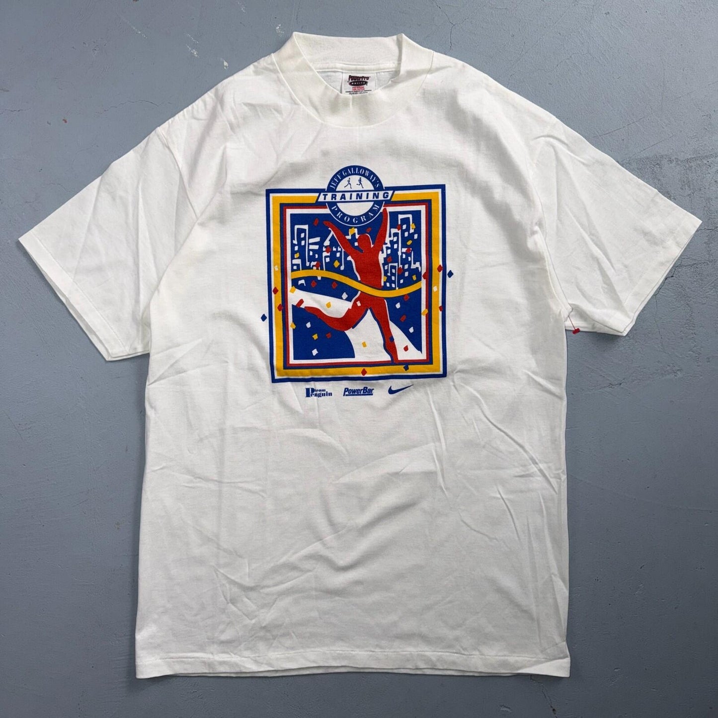 Nike Oneita VTG T Shirt Single Stitch Running Marathon Promo Oregon PDX Run