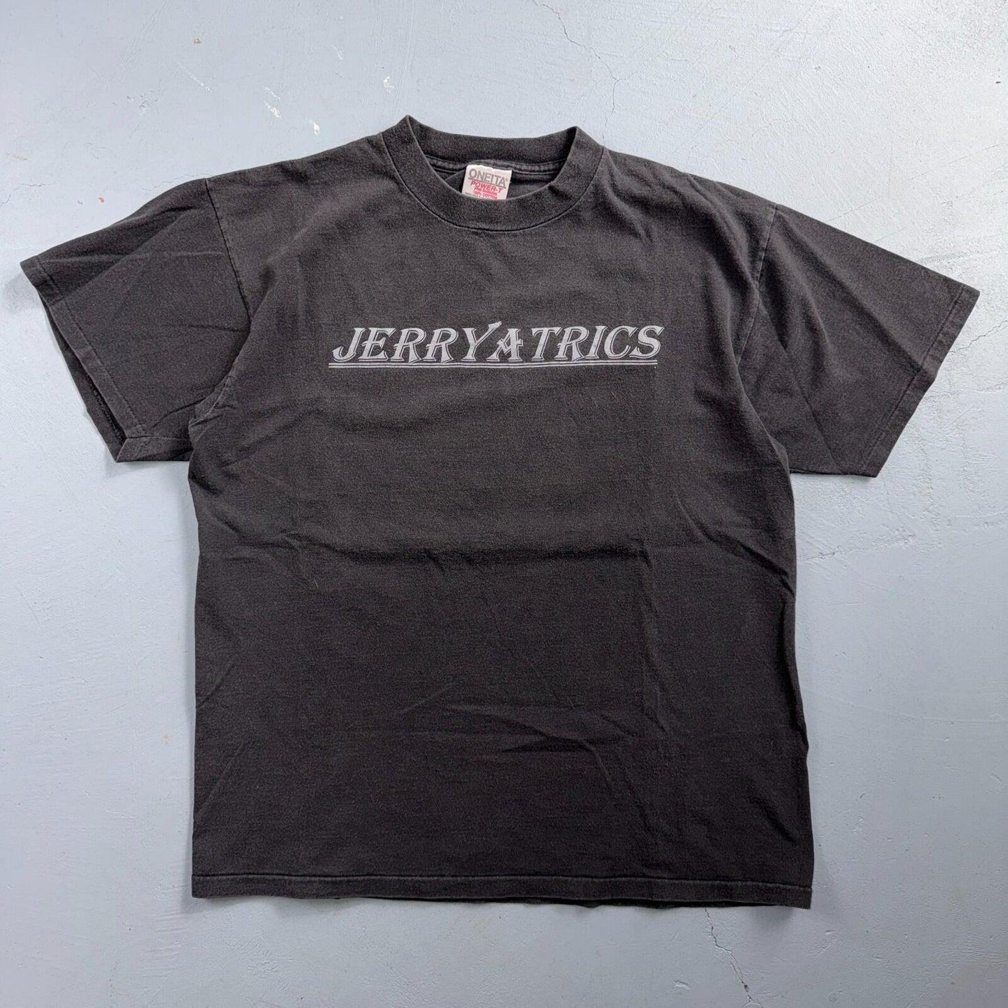 Jerryatrics VTG T Shirt Grateful Dead? Jerry Oneita 90s Faded Black Music Band