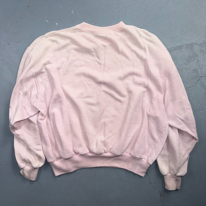 Vintage 90s Nike Mini Swoosh Embroidered Crewneck Sweatshirt Pink L Gray Tag