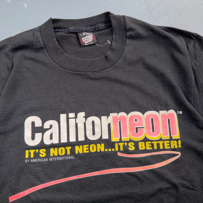 VTG Californeon Advertising Graphic T Shirt Neon Sign California Black Large USA