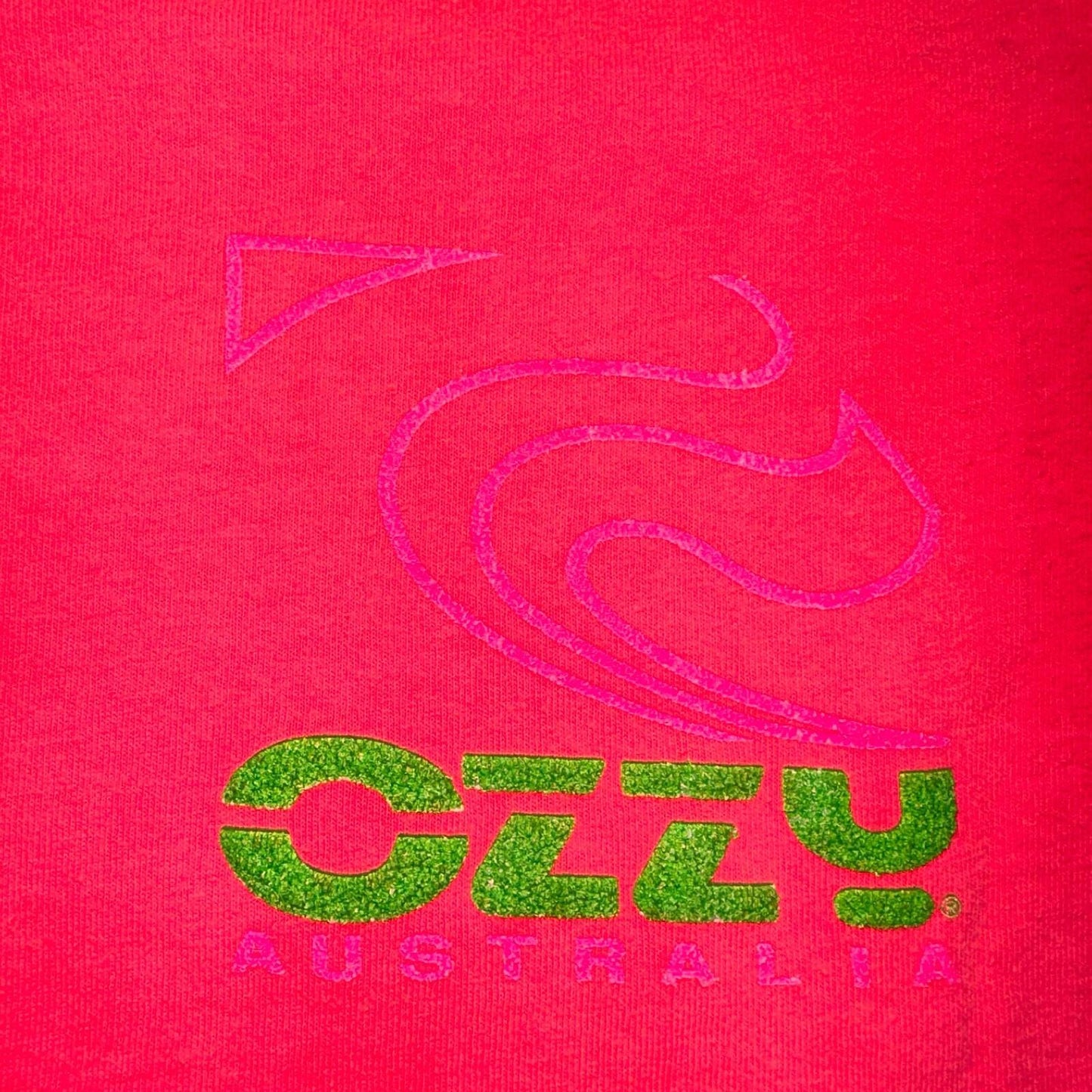VTG 90s Ozzy Australia Single Stitch T-Shirt Men's Large Neon Pink Surf USA Rare