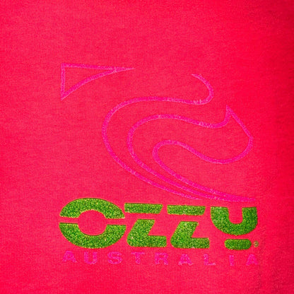 VTG 90s Ozzy Australia Single Stitch T-Shirt Men's Large Neon Pink Surf USA Rare