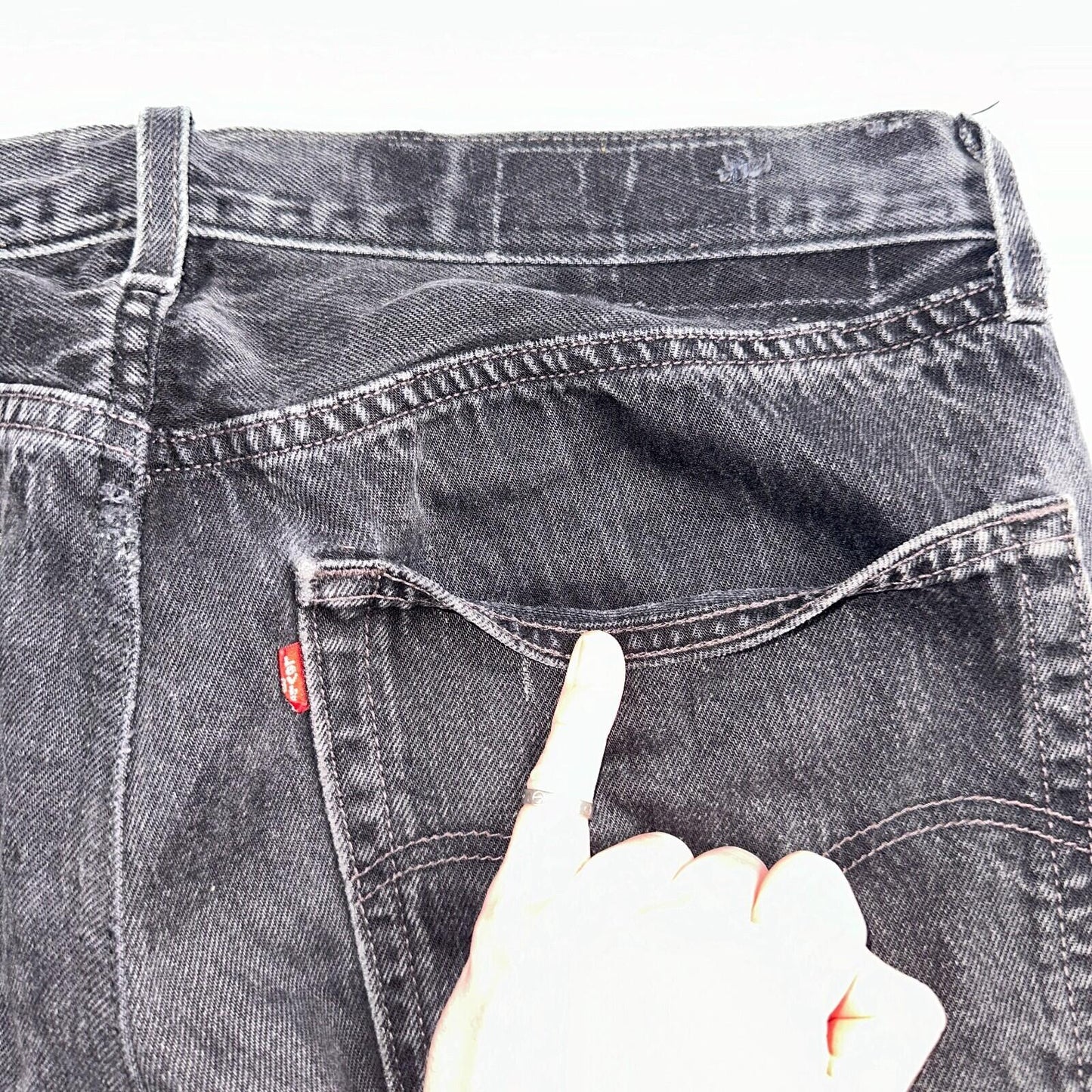 Levis 501 Vintage Y2K Mexico XX Straight Leg Jeans Black Wash 34x31