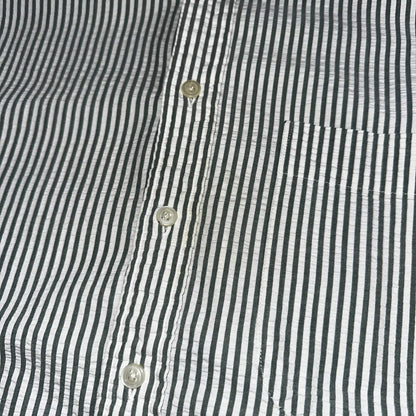 Lands End Shirt Men's M Green Striped Long Sleeve Button Down Trad Fit VTG 90s