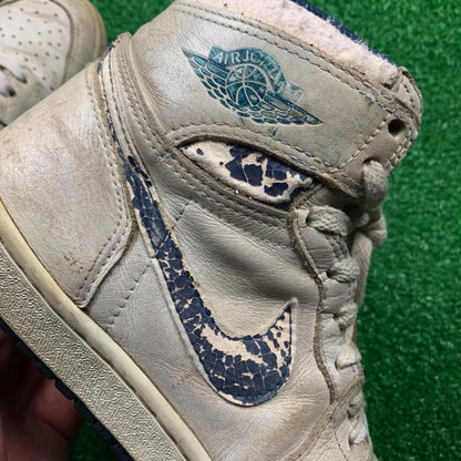 Nike OG 1985 Air Jordan 1 Metallic Blue Chicago Rare Vintage 85 8 Bred Royal