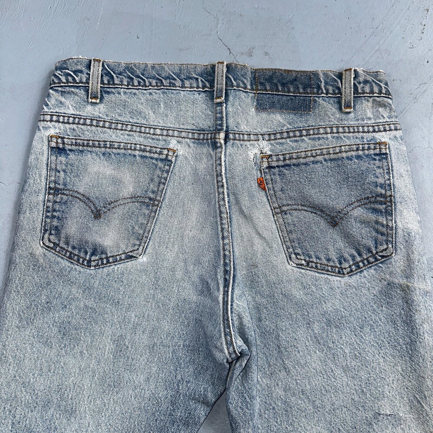 Levis 517 Vintage 80s USA Orange Tab Bootcut Flare Blue Worn Jeans Act 32x29