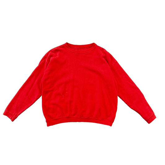 VTG 1960s Rockabilly Sweatshirt Sweater 60s 70s Blank Basic Afterhood USA Red 2