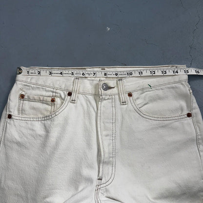 Levis 501 Vintage 90s USA XX Straight Leg Jeans White Light Wash 31x32 Act 30x30