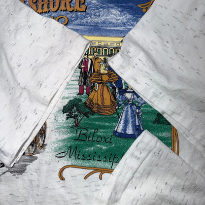 VTG Gold Shore Casino Biloxi Mississippi T Shirt Gambling Graphic Tee Art 90s