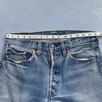 Levis 501 Vintage 80s Redline Selvedge USA XX Jeans Light Wash 33x40 Act 30x34