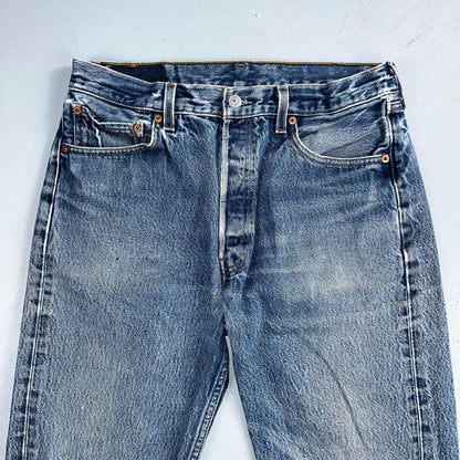 Levis 501 Vintage 90s USA XX Straight Leg Jeans Blue Med Wash 34x38 Act 31x33