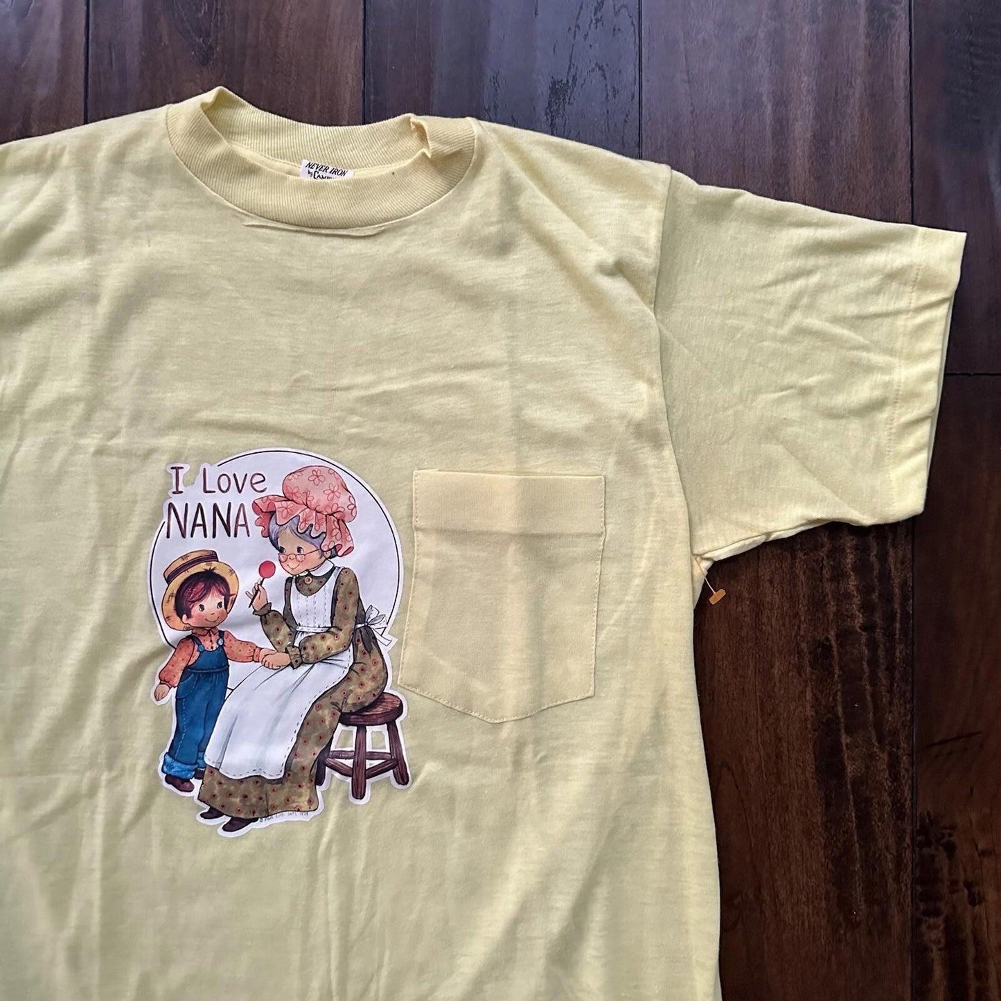 1970s I Love Nana Grandma Vintage T Shirt 70s Iron On Transfer Small 80s Cute