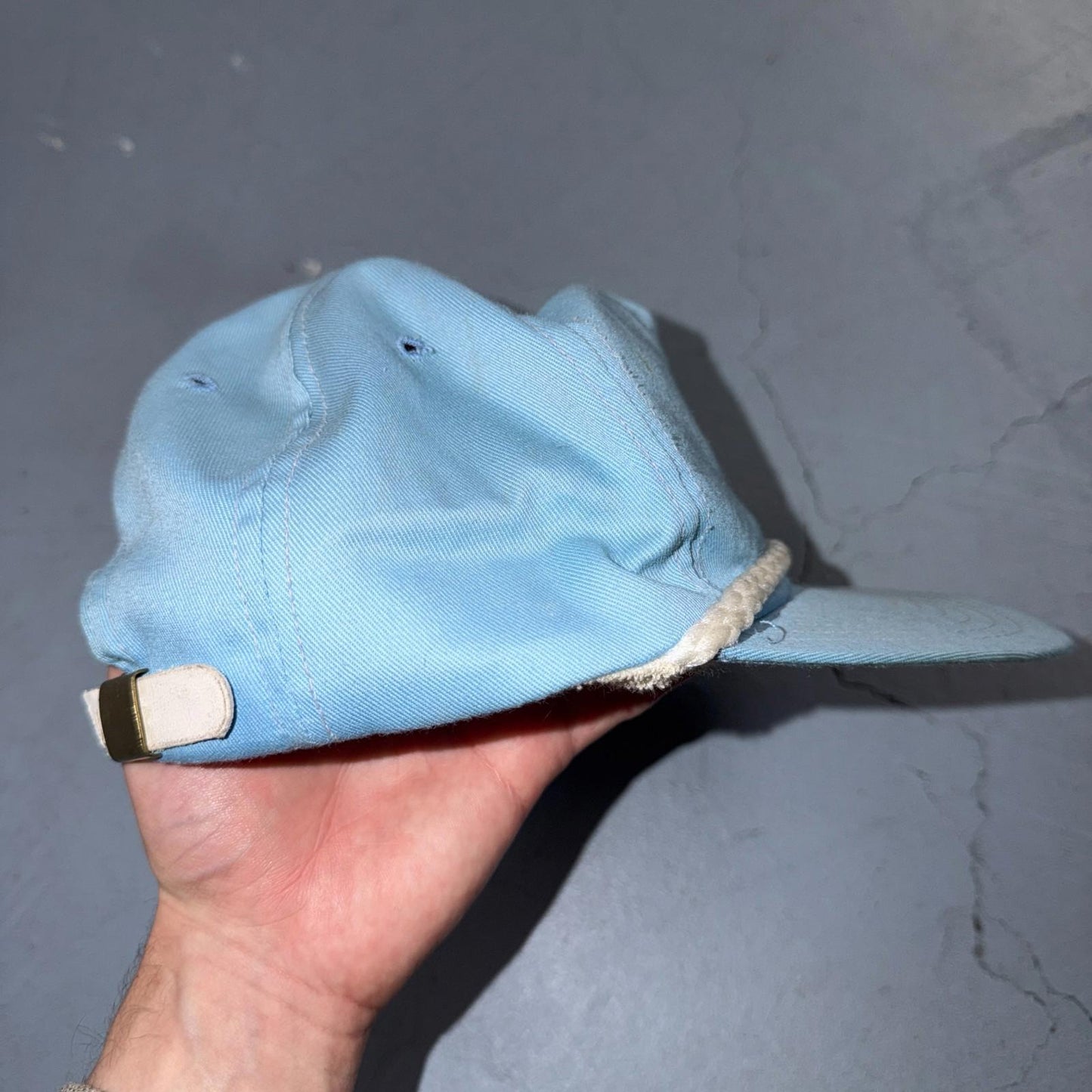 PRO AM Golf Clubs VTG Hat Baseball Cap Snapback Baby Blue USA Golfing Fun Sports