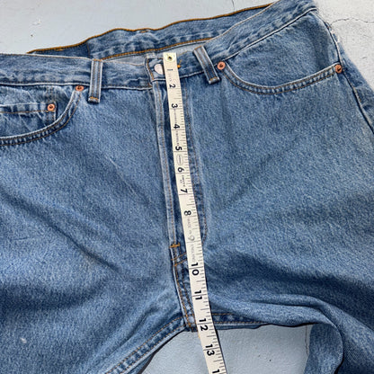 Levis 501 Vintage 90s USA XX Straight Leg Jeans Blue Light Wash 34x30 Act 33x26