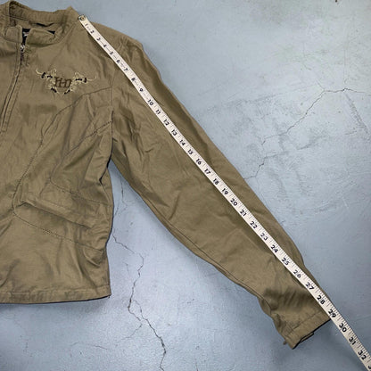 Harley Davidson Lightweight Women’s MotorCycles Jacket Tan Khaki Full Zip Size L