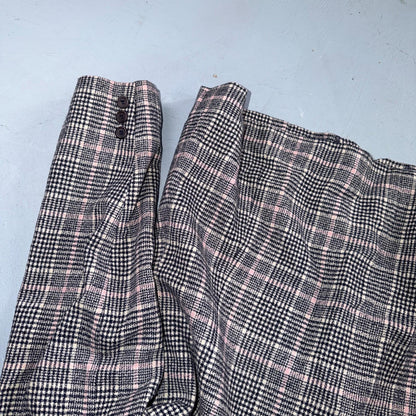 Pendleton 100% Virgin Wool Blazer Womens 16 Gray Plaid One Button Pockets