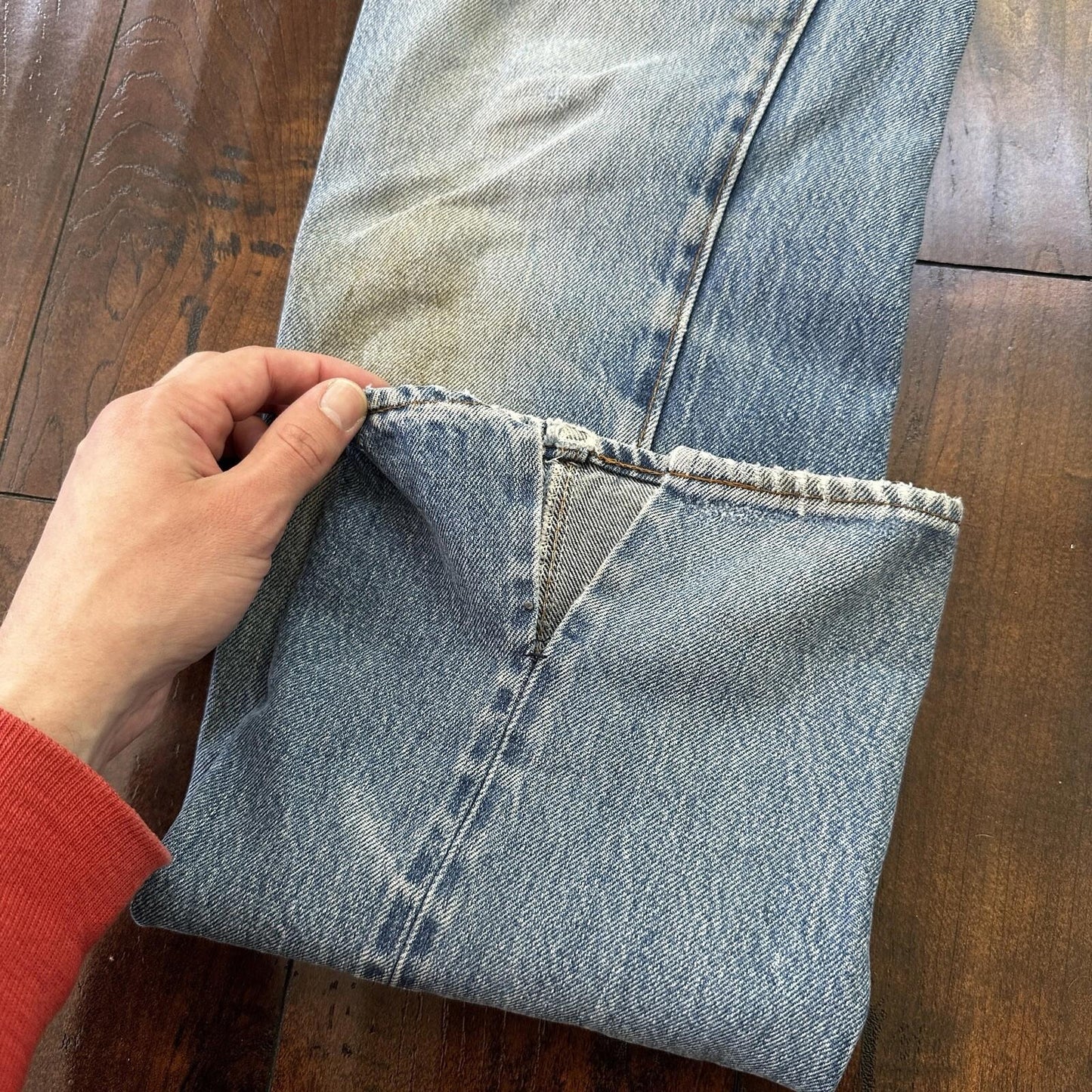Levis Vintage 80s Redline Selvedge USA 501 XX Jeans Light Wash 33x36 Act 30x34