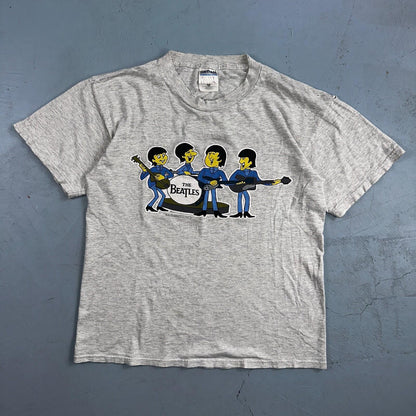 Beatles Rock Band 1997 VTG T Shirt 90s Gray Thrashed Music Grunge 1960s