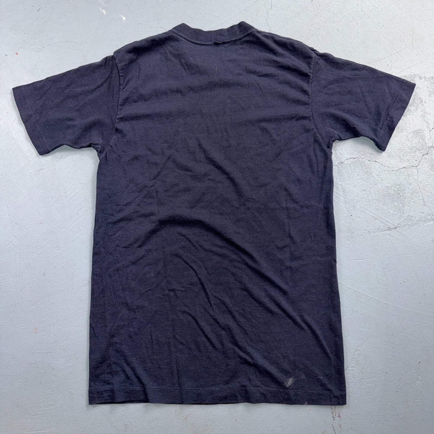 Nike VTG 80s Script Logo Swoosh T Shirt Navy Single Stitch USA 1980s Rare Print