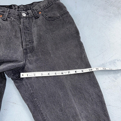 Levis 501 Vintage 90s USA XX Straight Leg Jeans Black Wash 11 Act Altered 27x26
