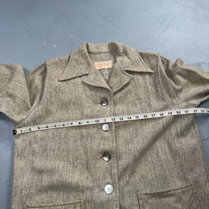 Vintage 1950s Western Star 49er Jacket Women’s Wool Coat Gray Pinup Rockabilly