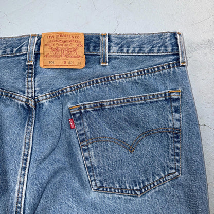 Levis 501 Vintage Y2K 90s XX Straight Leg Jeans Blue Light Wash 42x34 Act 40x34