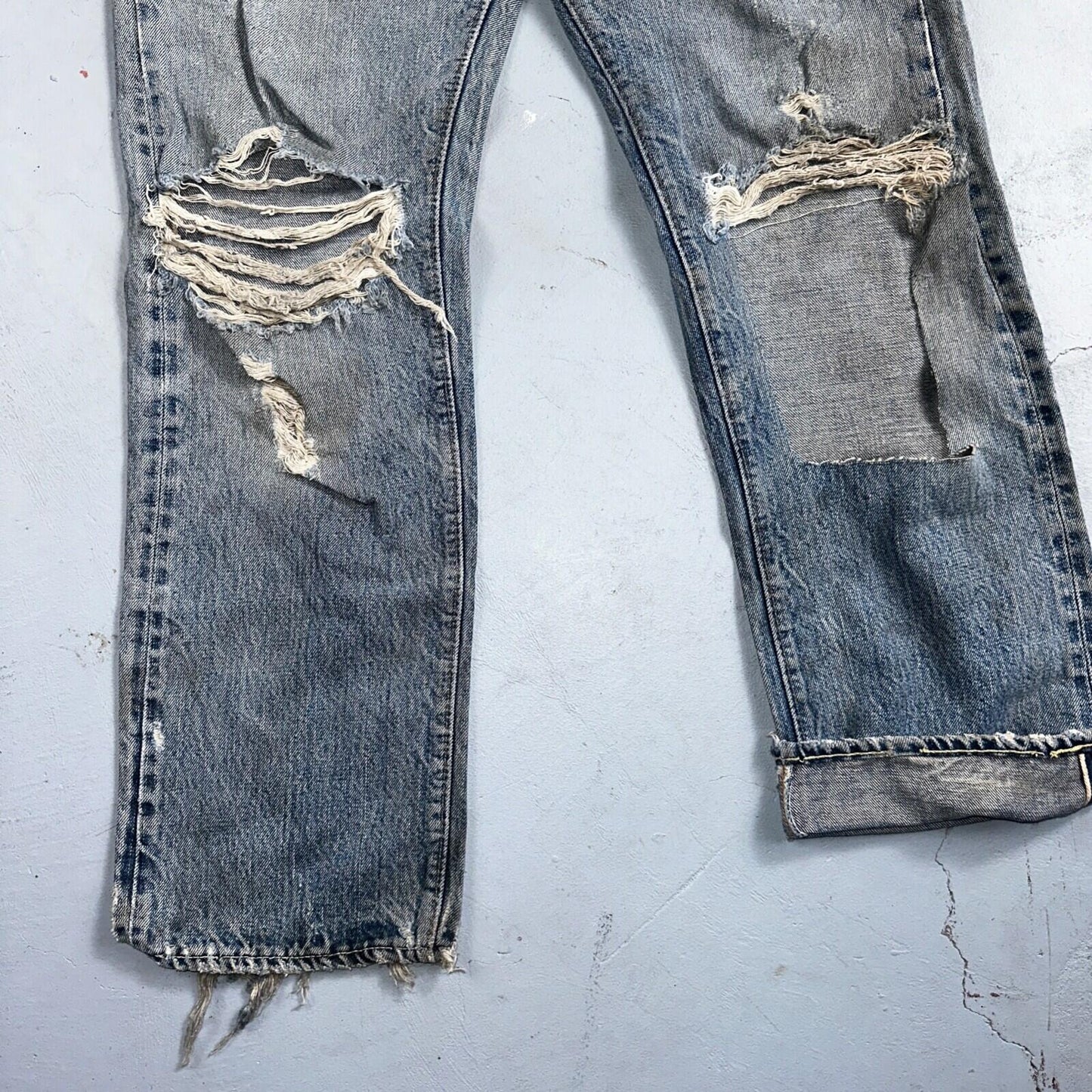 Levis 501 VTG 70s SS Redline Selvedge Jeans XX Thrashed Ripped Act 29x29