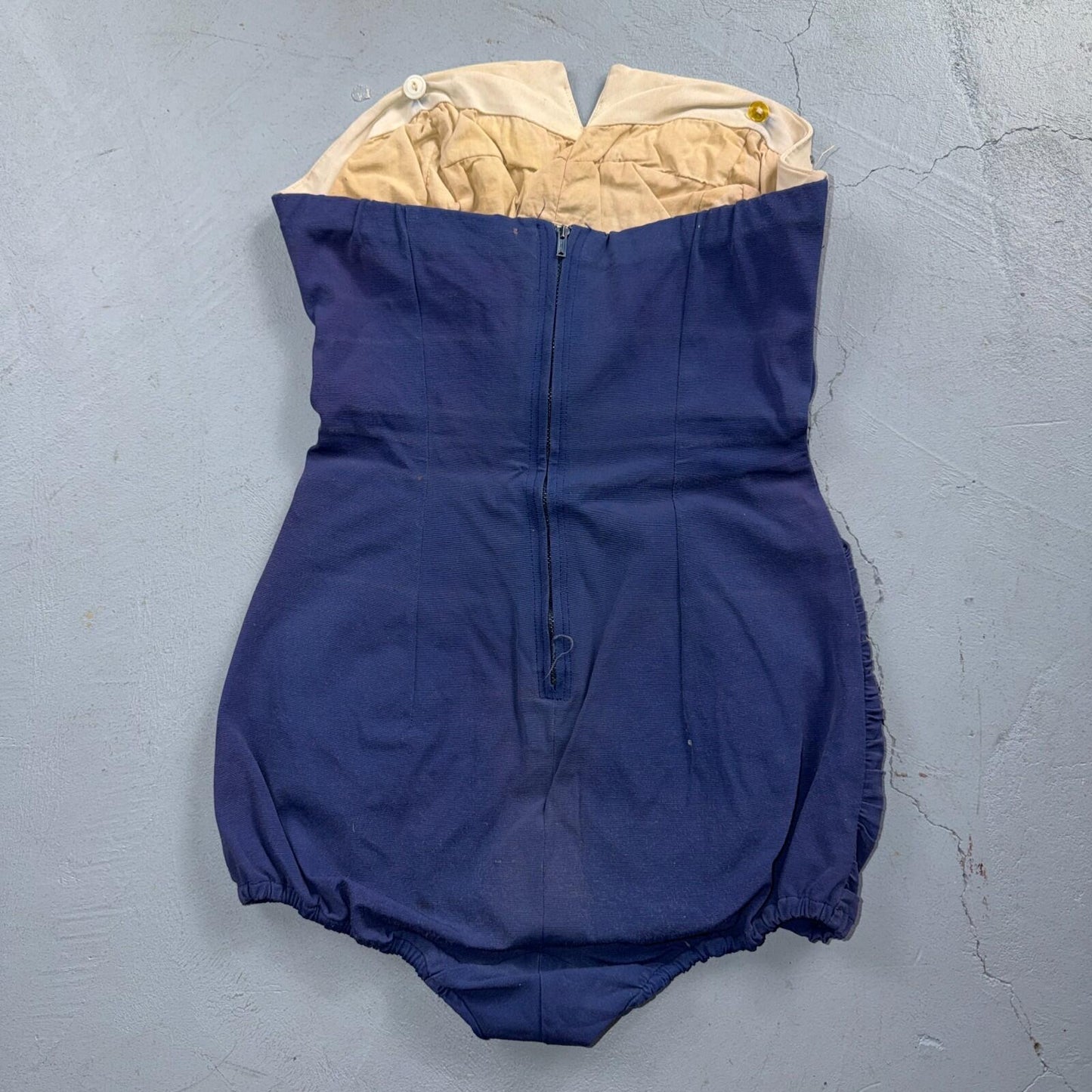 Alix Of Miami Rhinestone 1950s VTG Bathing Suit Swimsuit Hollywood Swim Wear Blu