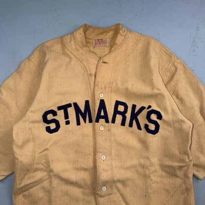 1920s St Marks W Brine Sun Collar Wool Baseball Jersey Antique 20s 30s Sports