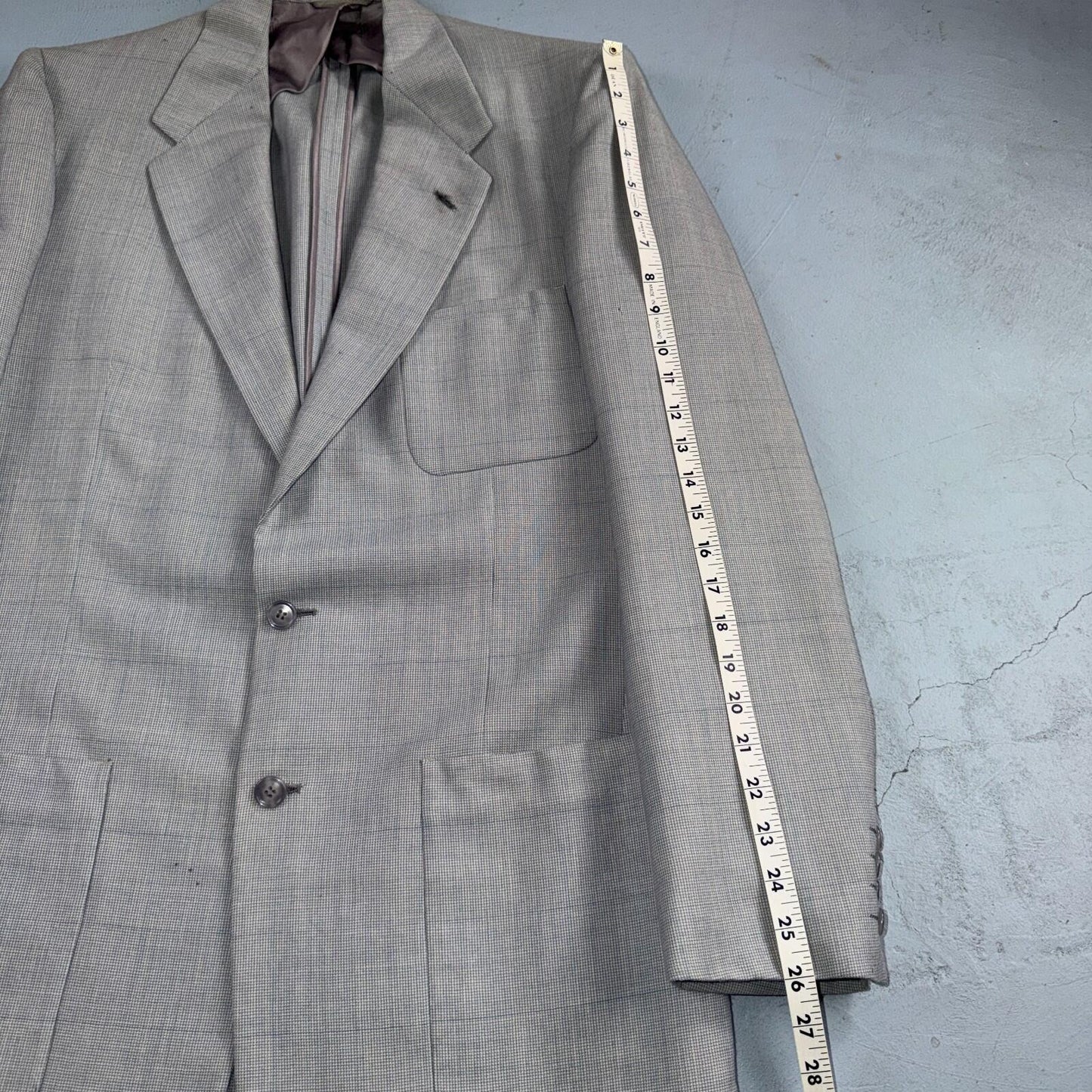 1960s 1970s VTG Mens 2 PC Suit 42 Jacket Coat Pants Gray Union Wool Rockabilly