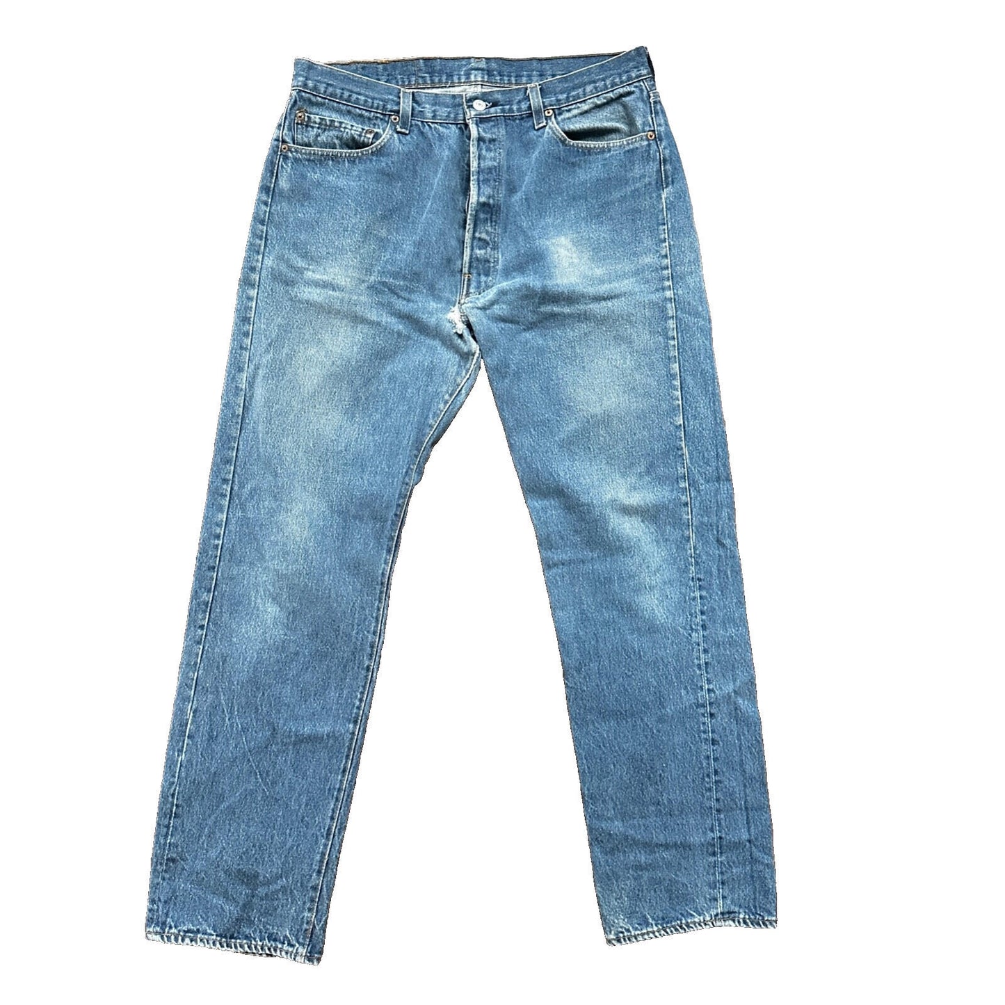 Vintage 80s Levis 501 36x34 USA Blue Jeans 90s Act 34x32 Med Wash