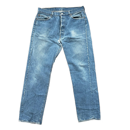 Vintage 80s Levis 501 36x34 USA Blue Jeans 90s Act 34x32 Med Wash