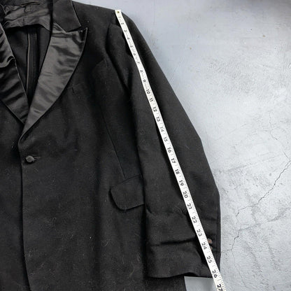 VTG 1930s Mens 1 PC Suit Tuxedo Coat Jacket Black 20s Antique Skinners Satin