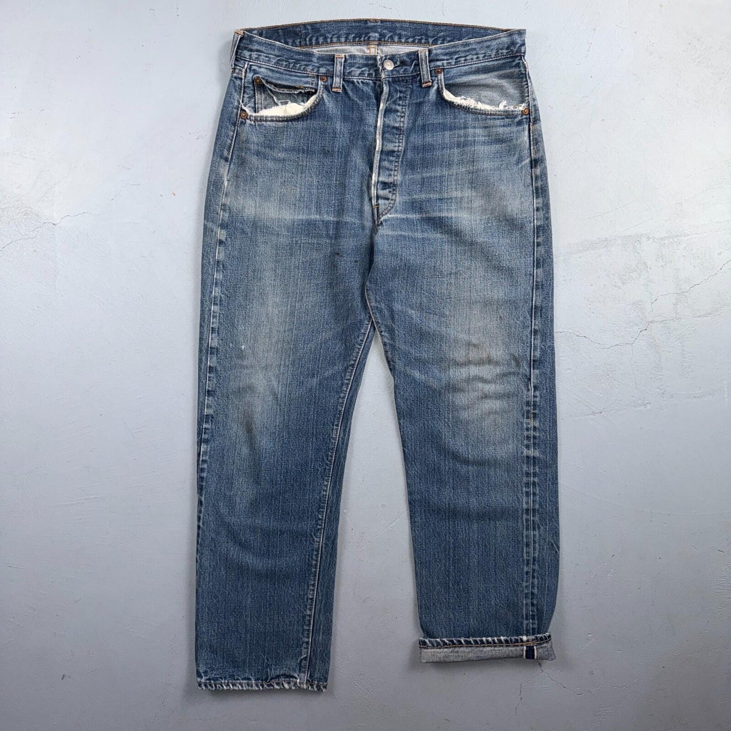 Levis 501 Big E Vintage 60s Redline Selvedge USA XX 1960s Jeans 36x32 Act 33x28