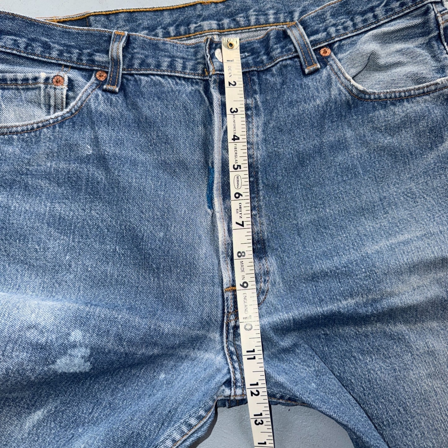 Levis 501 Vintage 90s USA XX Straight Leg Jeans Blue Light Wash 38x31 Act 35x28