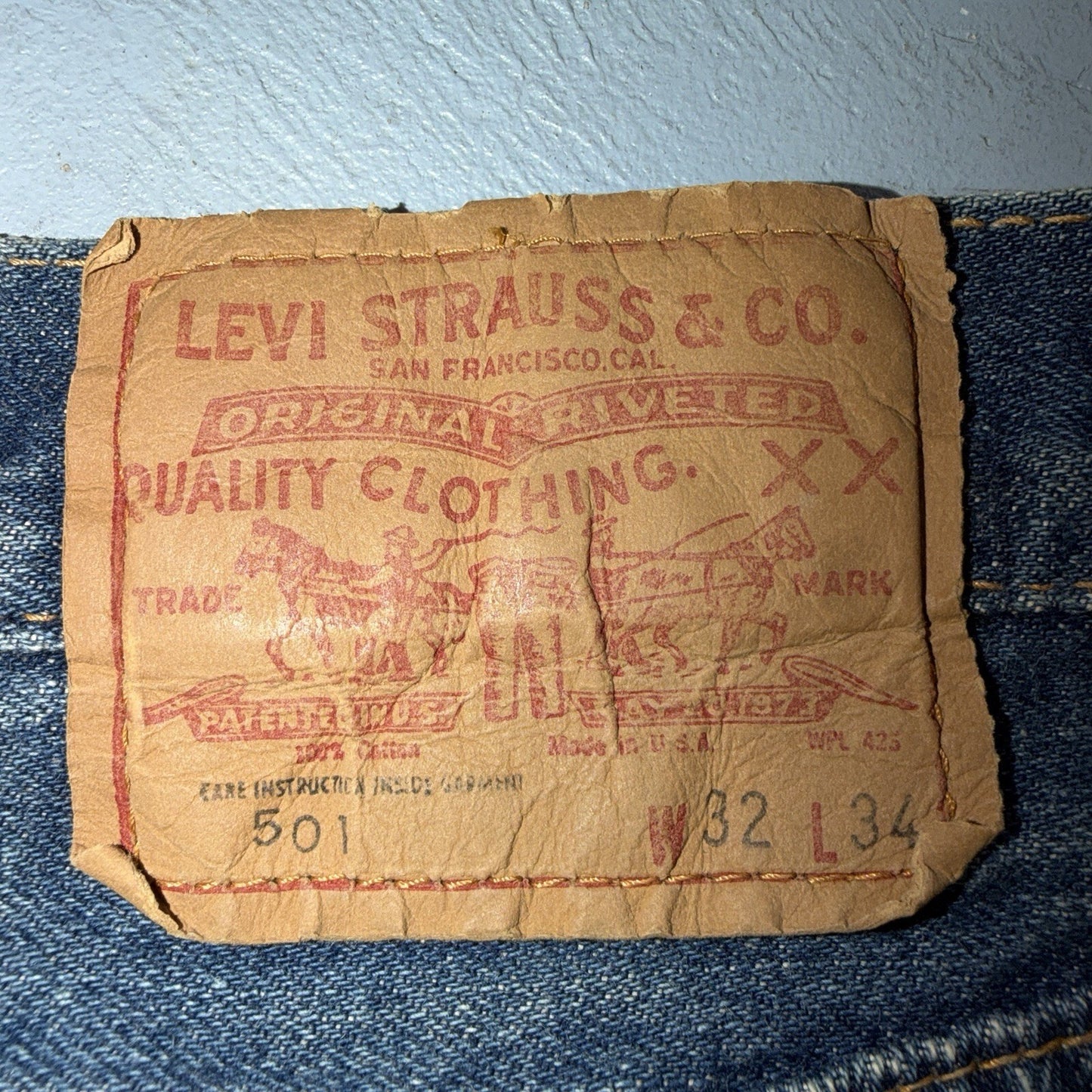 Levis 501 Vintage 70s SS Redline Selvedge USA Jeans Med Wash 32x34 Act 29x29