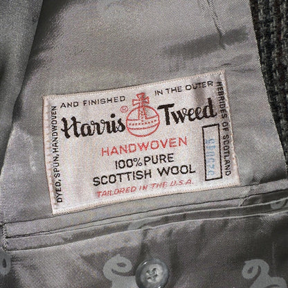 Norm Thompson VTG 80s Harris Tweed Preppy Wool Herringbone Blazer Jacket 42
