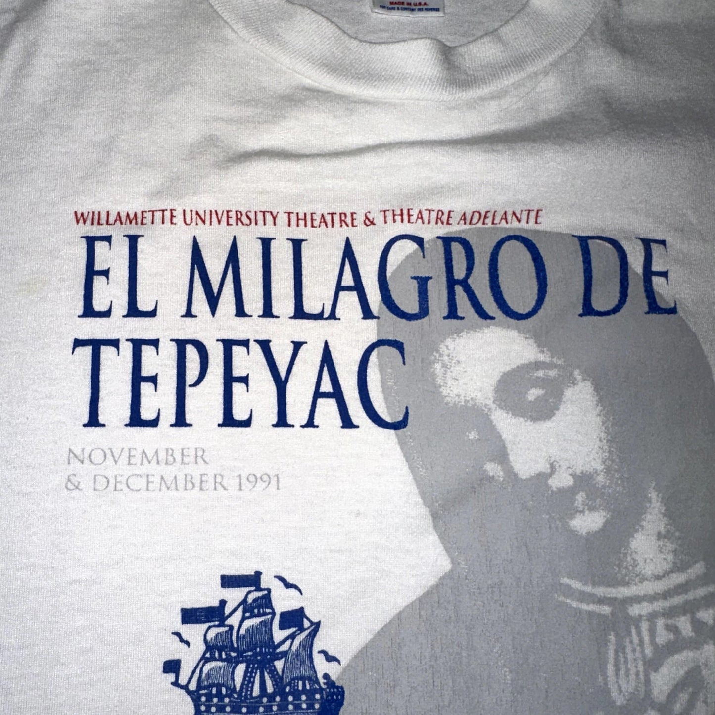Saint Mary Vintage T Shirt Willamette University Salem Oregon Theatre Jesus Art