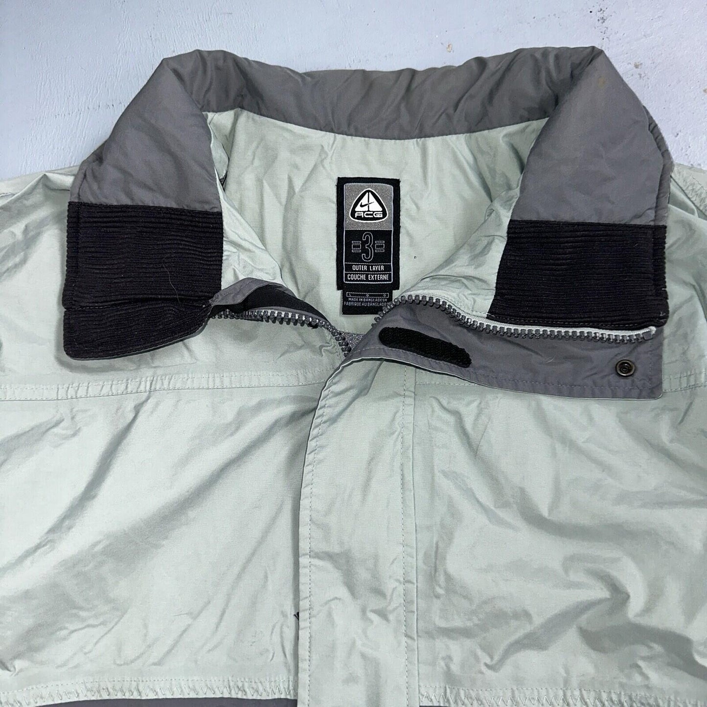 Nike VTG ACG Rain Jacket Storm Fit Anorak 90s Teal Hiking Ski Snowboard 3 Large