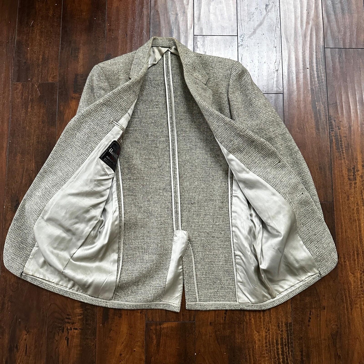 Vintage 1960s Robert Hall Smoke Grey Tweed Shaggy Flecked Blazer Jacket 60s