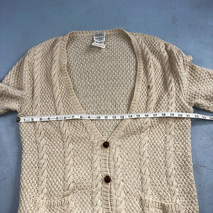 Vintage Oversized Spitalnick Neiman Marcus 100% Wool Cardigan Cable Knit Cozy