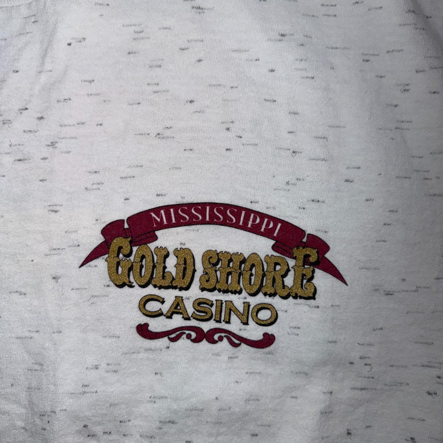 VTG Gold Shore Casino Biloxi Mississippi T Shirt Gambling Graphic Tee Art 90s