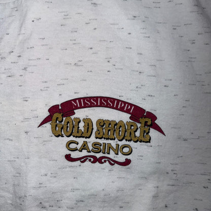 VTG Gold Shore Casino Biloxi Mississippi T Shirt Gambling Graphic Tee Art 90s