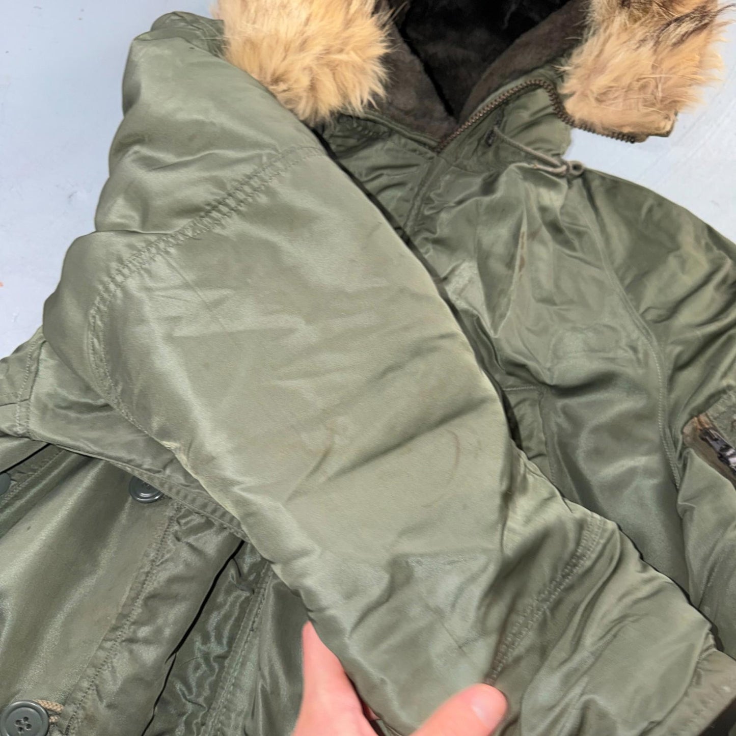 VTG 1960s USAF N-3B Parka Jacket Real Fur Air Force M 60s Air N3B Rare Coat