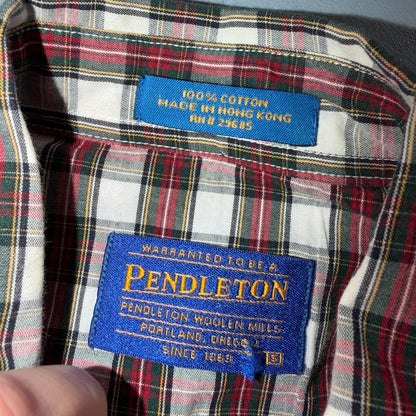 Pendleton Rancher Button Down Western Shirt Men’s S Red Plaid Cotton Rancher
